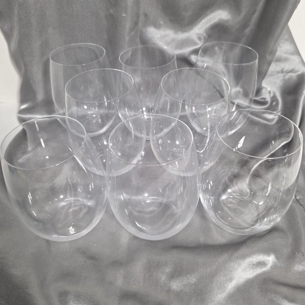 Riedel O Wine Tumbler Stemless Crystal Glasses Set of 8 Clear Barware